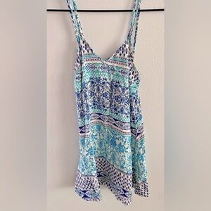 ☘️Lorimer NYC spaghetti strap, boho mini dress, size xs